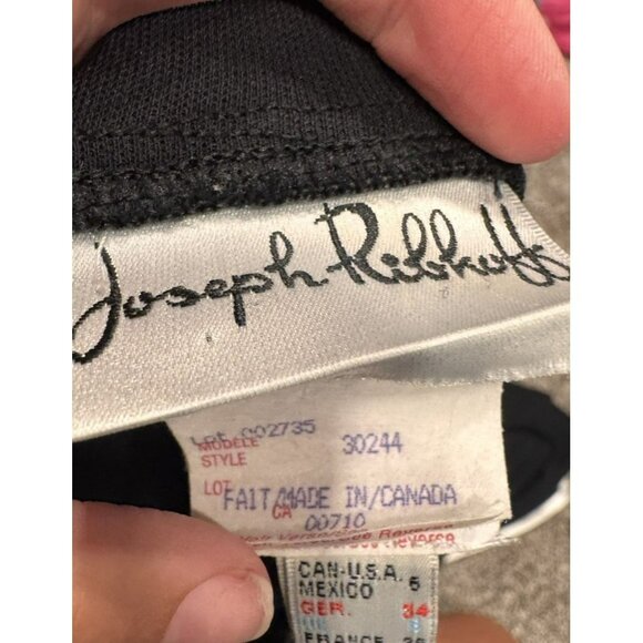 Joseph Ribkoff Long Black White Slit Skirt Size 6 - Picture 5 of 6